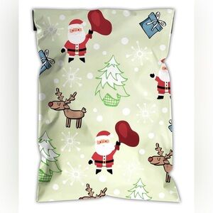 20 Festive Santa and Reindeer Poly Mailers Multicolor 20 Pack